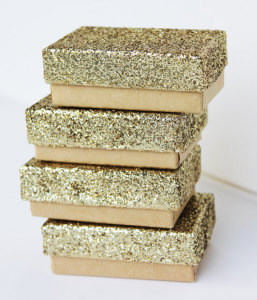 gold glitter gift boxes