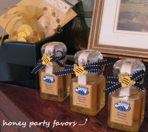 bee baby shower honey party favors