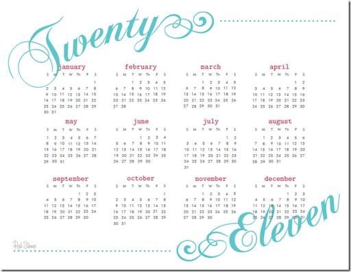 2011 at a glance calendar download