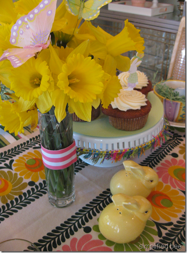 Easter brunch daffodil butterfly centerpiece