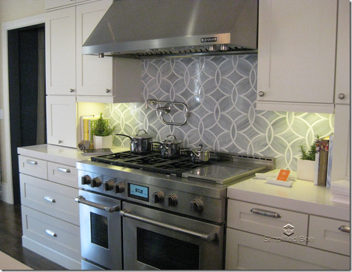 Elle Decor Showhouse Palmer Wiess Kitchen stove backsplash tile