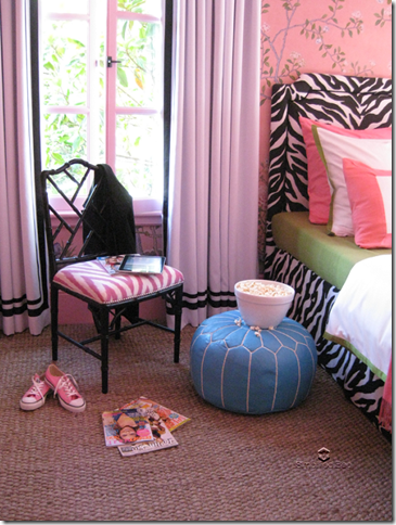 Grant Gibson Bamboo Chair Moroccan Pouf Tween Bedroom