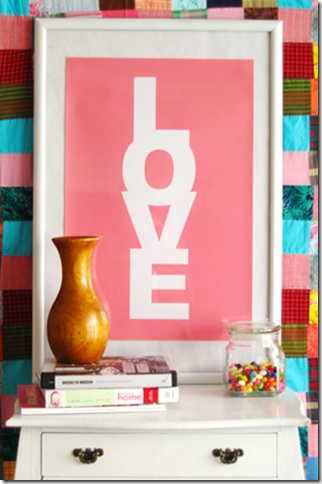 Pink Love Poster Print Made by Girl