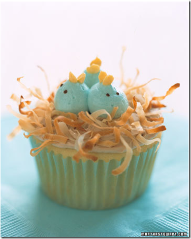 baby blue bird nest cupcakes