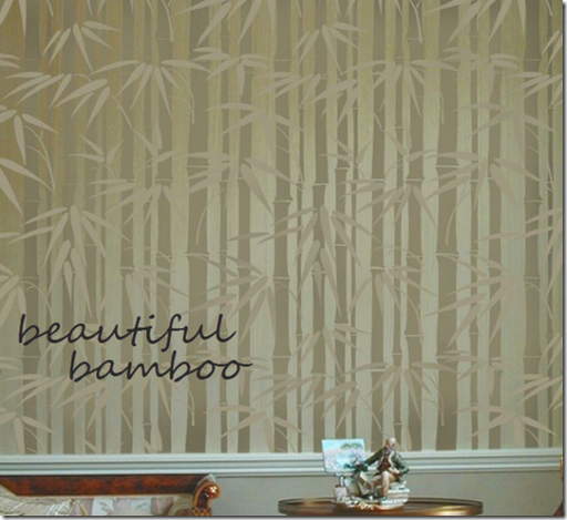 bamboo pattern wall stencil