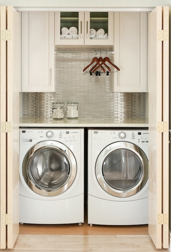 beautiful-closet-laundry-room-silver-tile