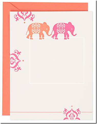 best hostess gift stationary pink orange elephants paper source
