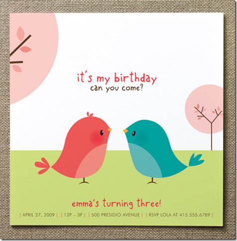 birdie birthday inviation custom kids