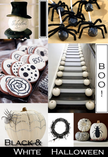 black and white halloween decor decorating