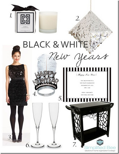 black and white new years party ideas 2012