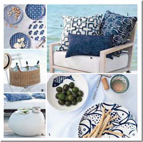 blue white outside decor entertaining west elm