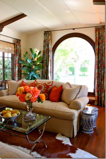 california bohemian style living room