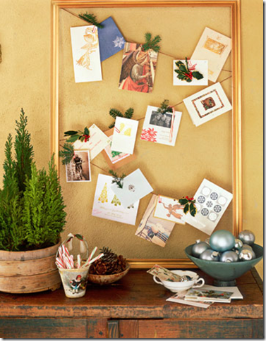 christmas card display idea country living