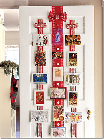 christmas card door ribbon display how to