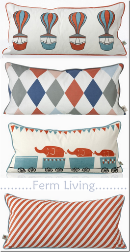 circus_theme_pillows_blue_orange_kids