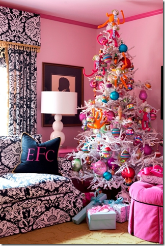 colorful flocked pink christmas tree tobi fairly