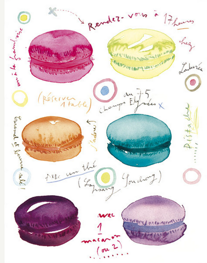 colorful macaroon watercolor art