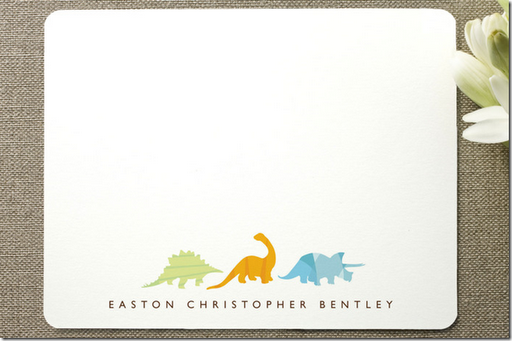 dinosaur kids stationary personalized
