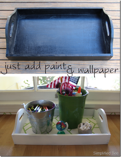 diy chic white tray wallpaper lined