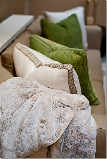 doryn wallach design sofa green pillows