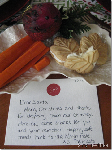 elf tabletop snacks for santa