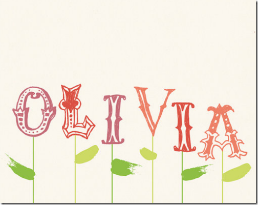 flower name art custom girls nursery