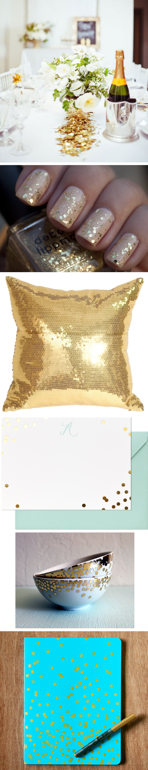 gold_confetti_celebration_pillow Gold Confetti Celebration Notecards and Pillow