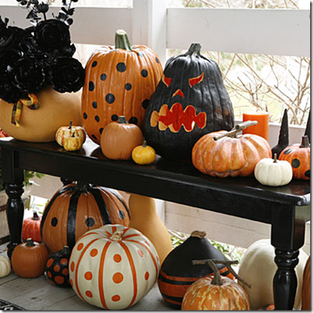 halloween cute painted pumpkins jack-o-lanterns
