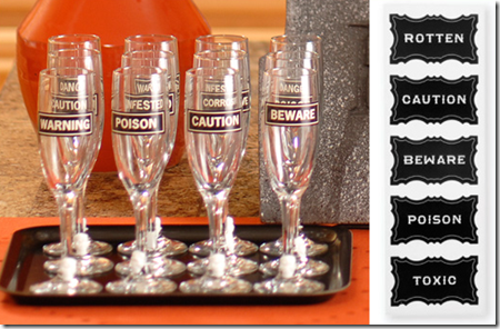 halloween drink labels glass simple stickers