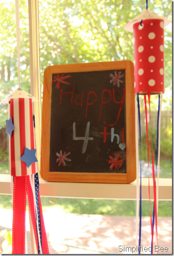 happy july 4th chalkboard sign
