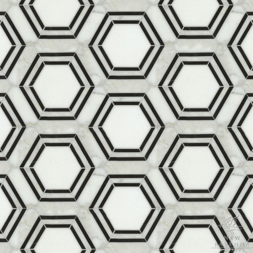 hexagon_tiles_mosaic_black_white
