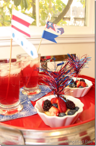 july 4th breakfast drink flags