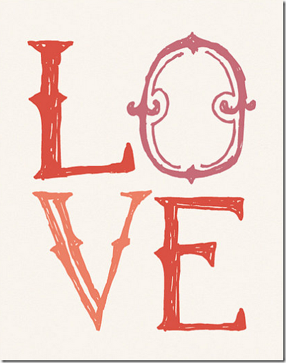 love poster red coral pink etsy