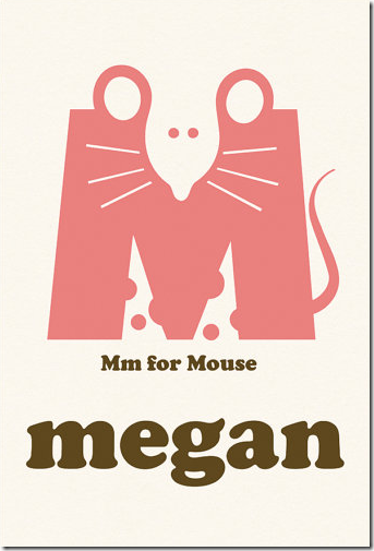 m is for mouse art for nursery room