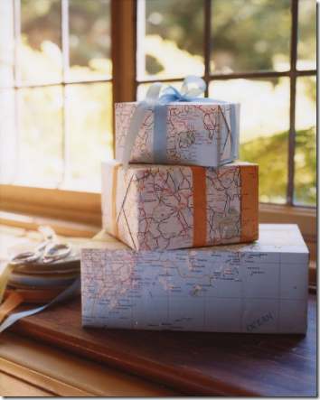 map wrapping paper presents martha stewart