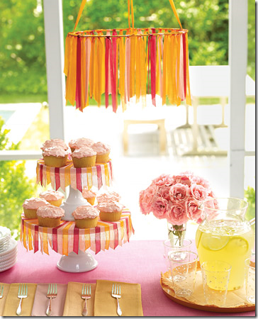 martha stewart ribbon chandelier and cake stand