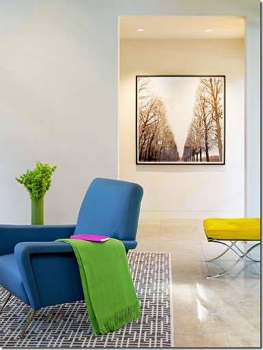 modern yellow x bench interior design