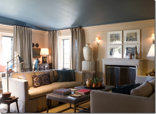 nathan turner living room design blue ceiling