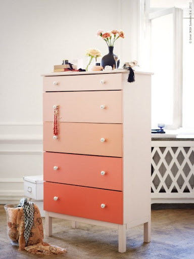 ombre_pink_coral_dresser_ikea