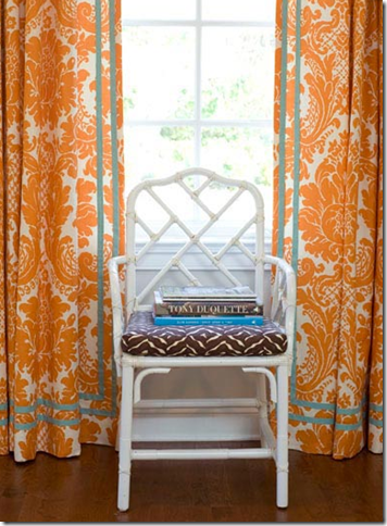 orange drapes chinese chippendale chair designer palmer weiss