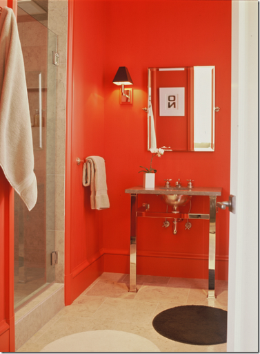 red orange bathroom designer martha angus