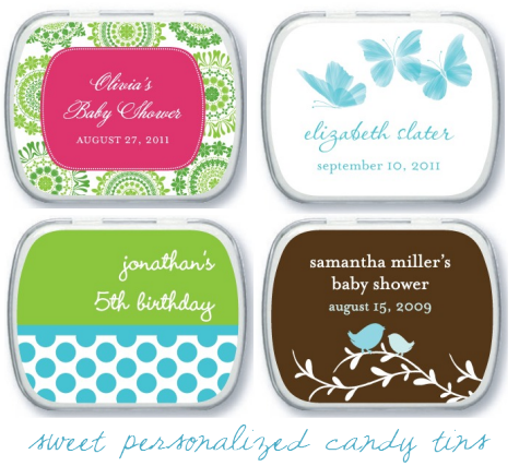 party favor personalized candy tins
