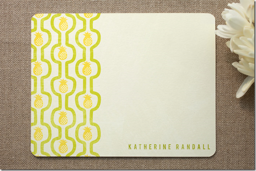 pineapple personalized stationary minted.com
