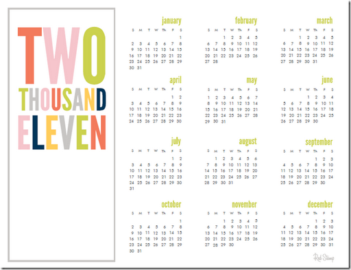 printable 2011 calendar stylish