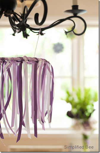 ribbon chandelier mobile diy