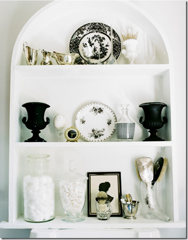 styled bathroom cabinet organization