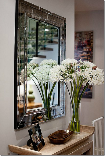 stylish entry table mirror console