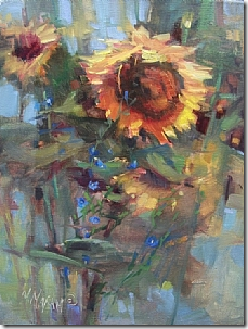 sunflowers oil on canvas mary maxam