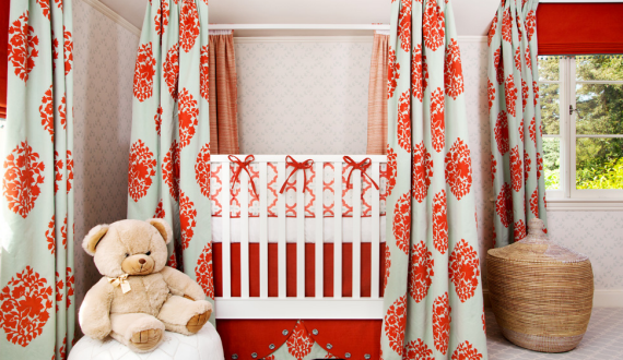 Orange Designer Baby Nursery Room