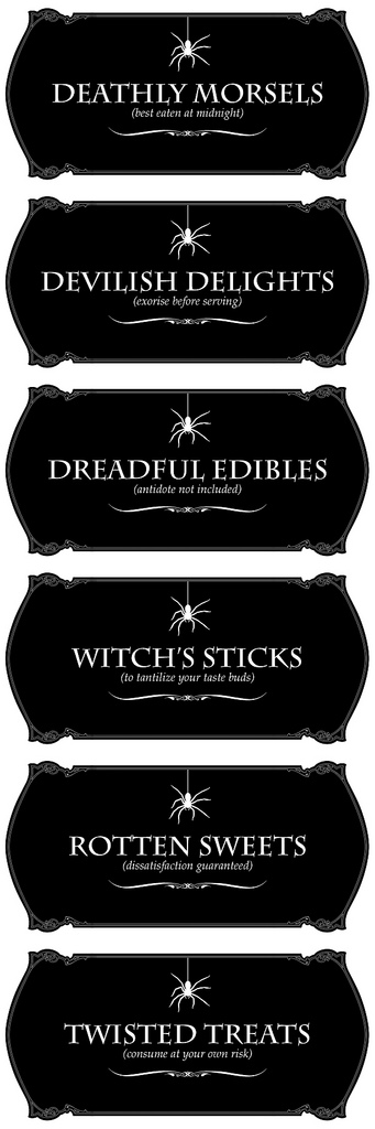 black_spider_halloween_drink_labels Black Spider Drink Labels Halloween